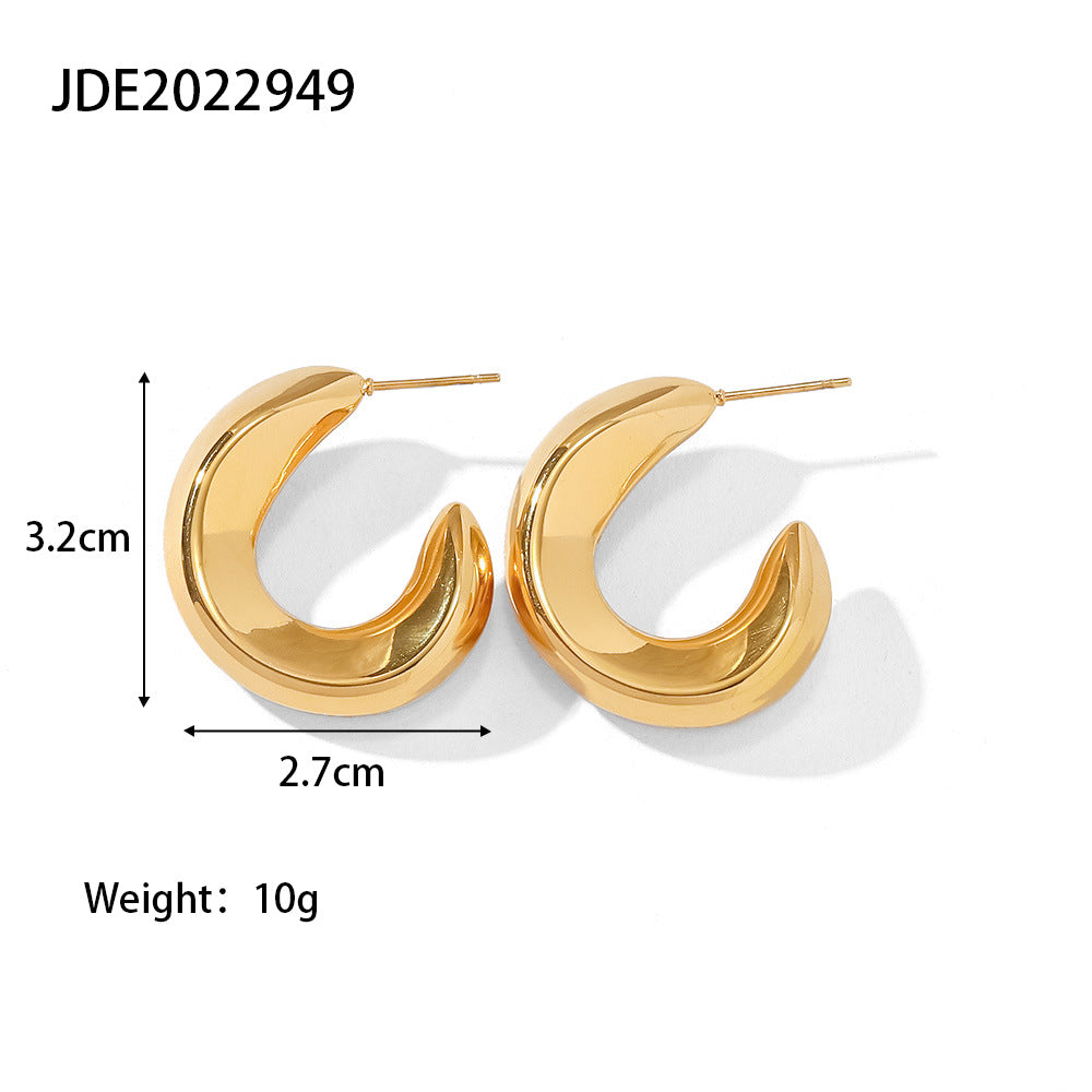 Premium Vintage Gold Geometric Hoop Earrings nugget earrings
